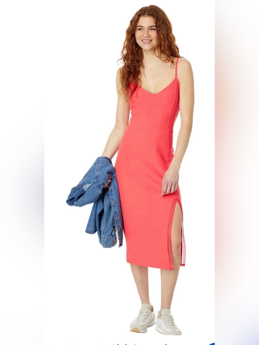 Beyond Yoga Spacedye Allure Midi Dress vibrant coral-red heathered shade S